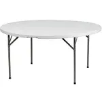 Flash Furniture Elon 5-Foot Round Granite White Plastic Folding Table