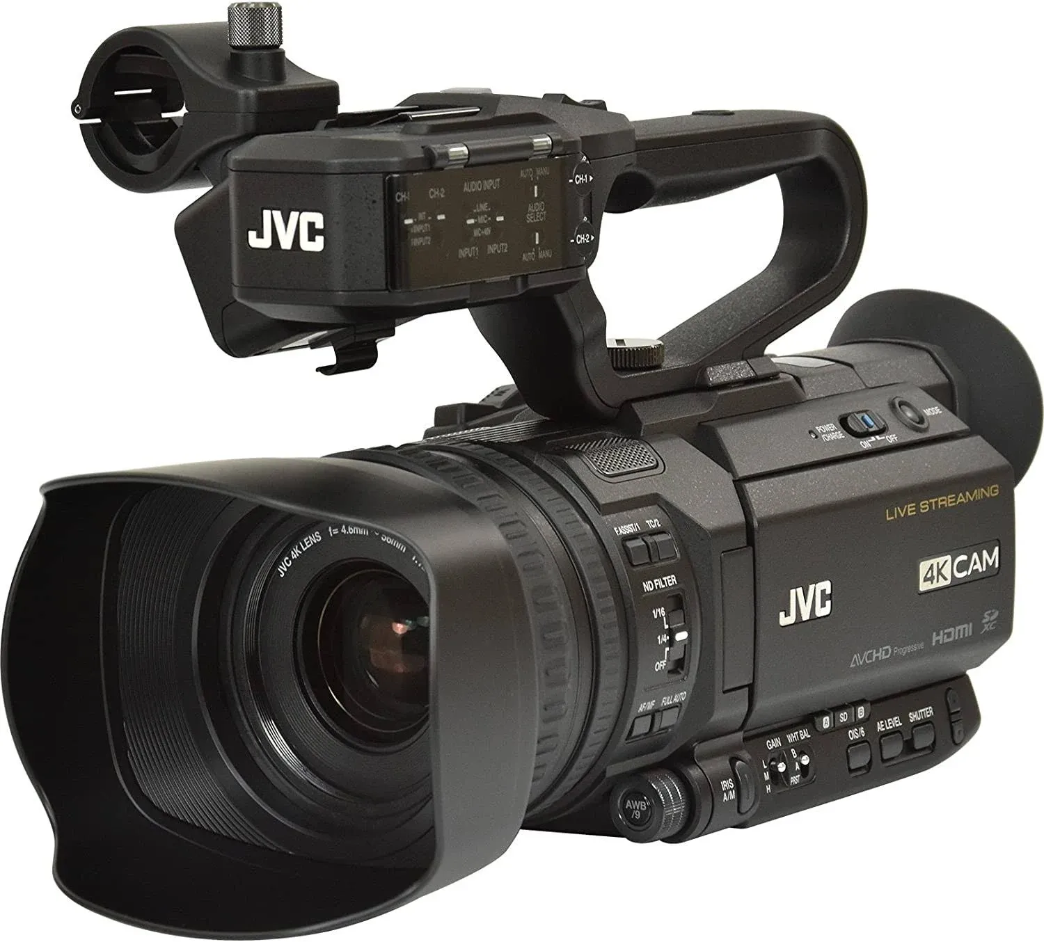 JVC GY-HM250SP UHD 4K Streaming Camcorder with HD Sports Overlays