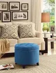  Designs4Comfor<wbr/>t Round Storage Ottoman 19.75&#034; - Versatile Coral Fabric