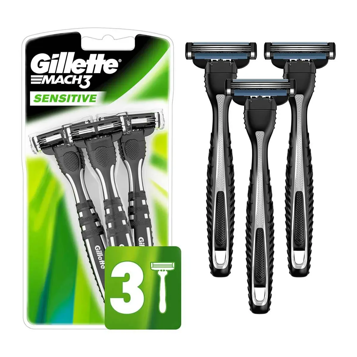 Gillette Mach3 Sensitive Disposable Razors - 3 count