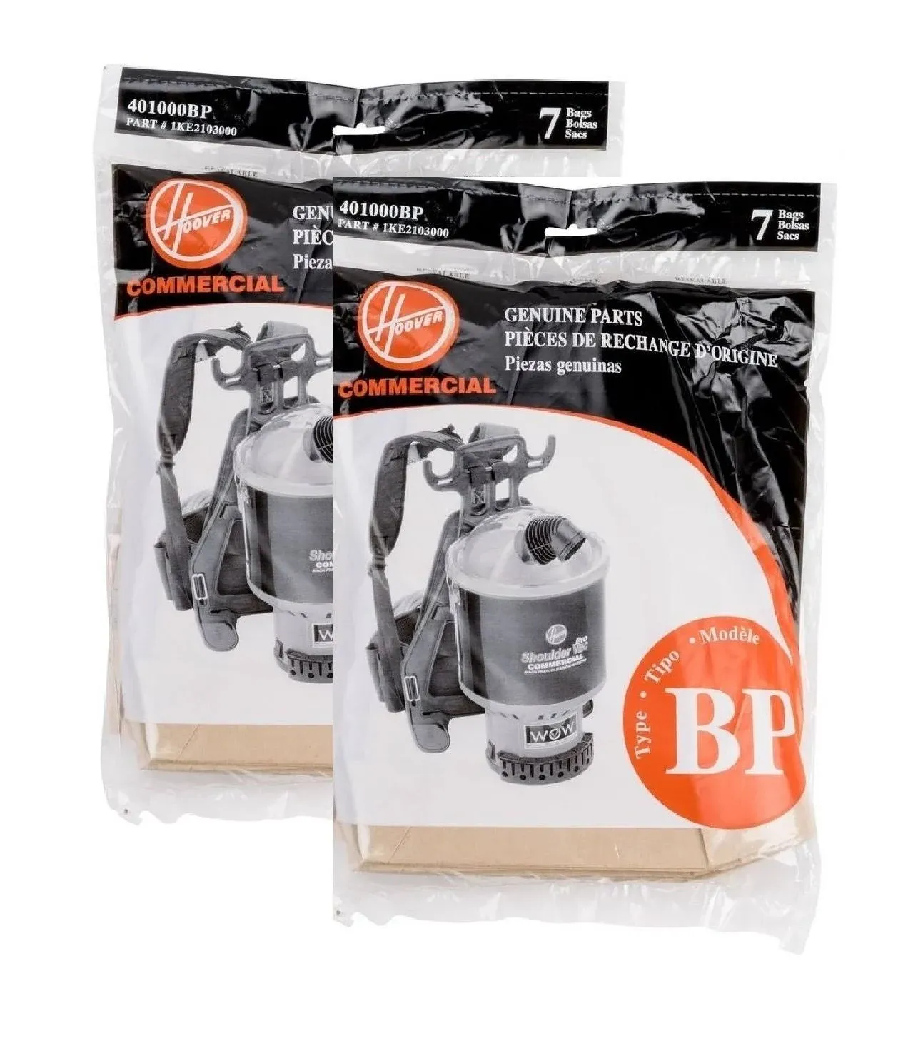 Hoover Shoulder VAC and Back Pack Type BP Bags Part #401000Bp, 1ke2103000 (14 Bags)