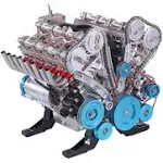 HMANE V8 Engine Model Kits for Adults, 500+Pcs 1:3 Metal Mechanical Engine Model DIY Assembly Physics Toy Gifts