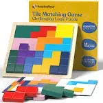 Wooden Tile Brain Game for Older Adults with Dementia – Easy Puzzle Memory Ga...