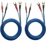 KK Cable KK YB-ZB 1Pair Set(4 Spade Plug & 4 Banana Plug) HiFi OFC Speaker Wire, Spade Plug to Pin Type Plug 1.5M(4.92ft)/3M(9.84ft)/5M(1