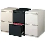 Hirsh 20" Deep Mobile Pedestal File Cabinet 2 Drawer File-File, Letter Width, Black