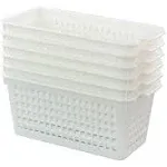 6 Pack White Desktop Storage Trays Office Organization Basket Set