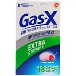 Gas-X Extra Strength Gas Relief Chewable Tablets, Cherry Creme, 18 Count