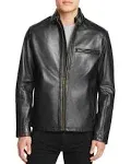 Cole Haan Men Black Smooth Lambskin Moto Jacket Medium New NWT Retail $698