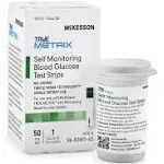 McKesson True Metrix Blood Glucose Test Strips - Box/50