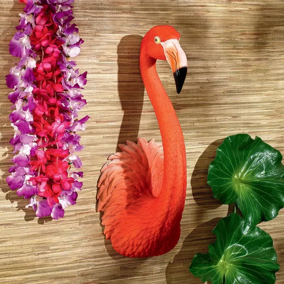 Pink Flamingo Tropical Pop Culture Icon Wall Sculpture