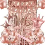 16Th Birthday Decorations For Women, Rose Gold Sweet 16 Birthday Party Decoratio