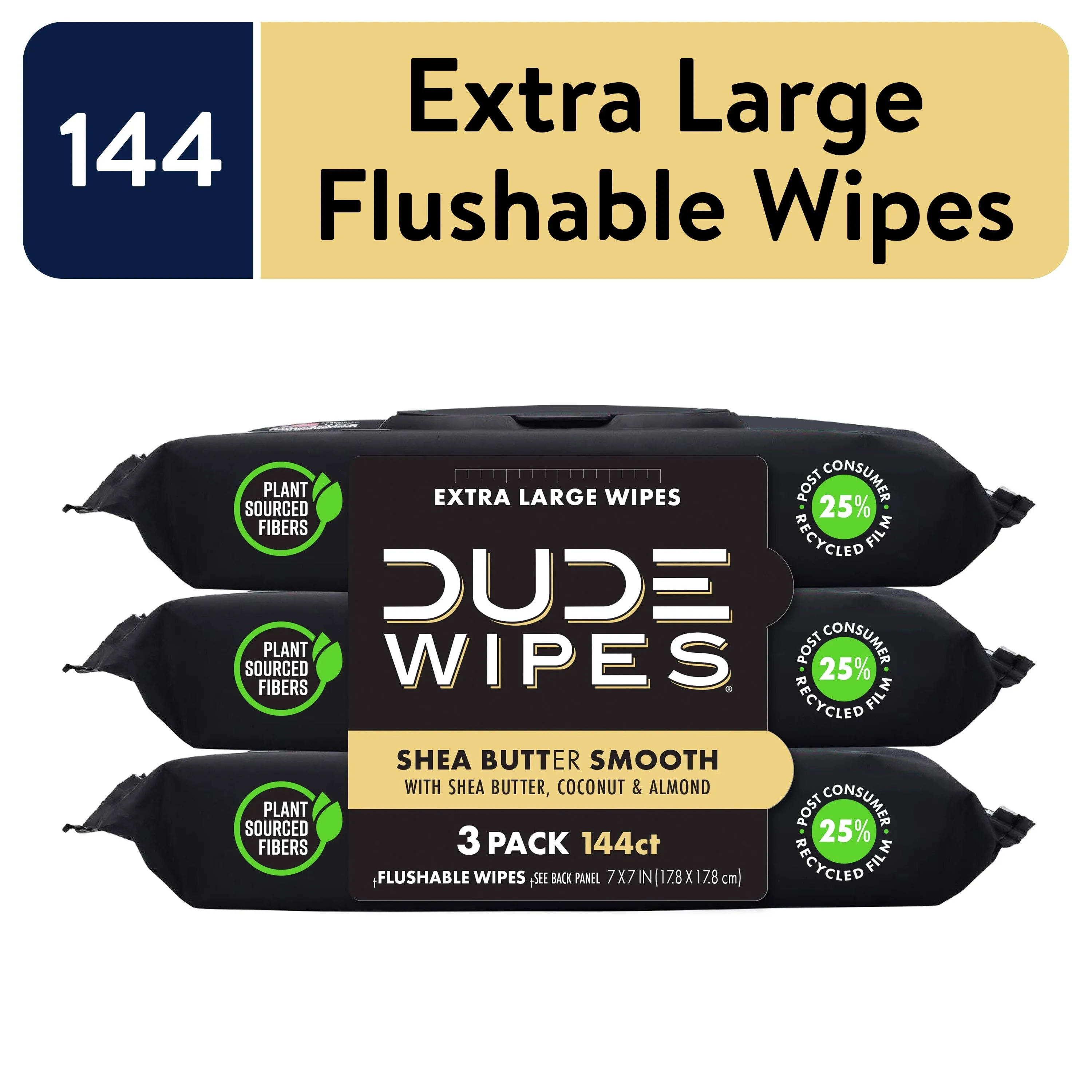 Dude Wipes Flushable Wipes 6 Pack 288 Wipes Shea Butter Smooth Extra-Large Adult