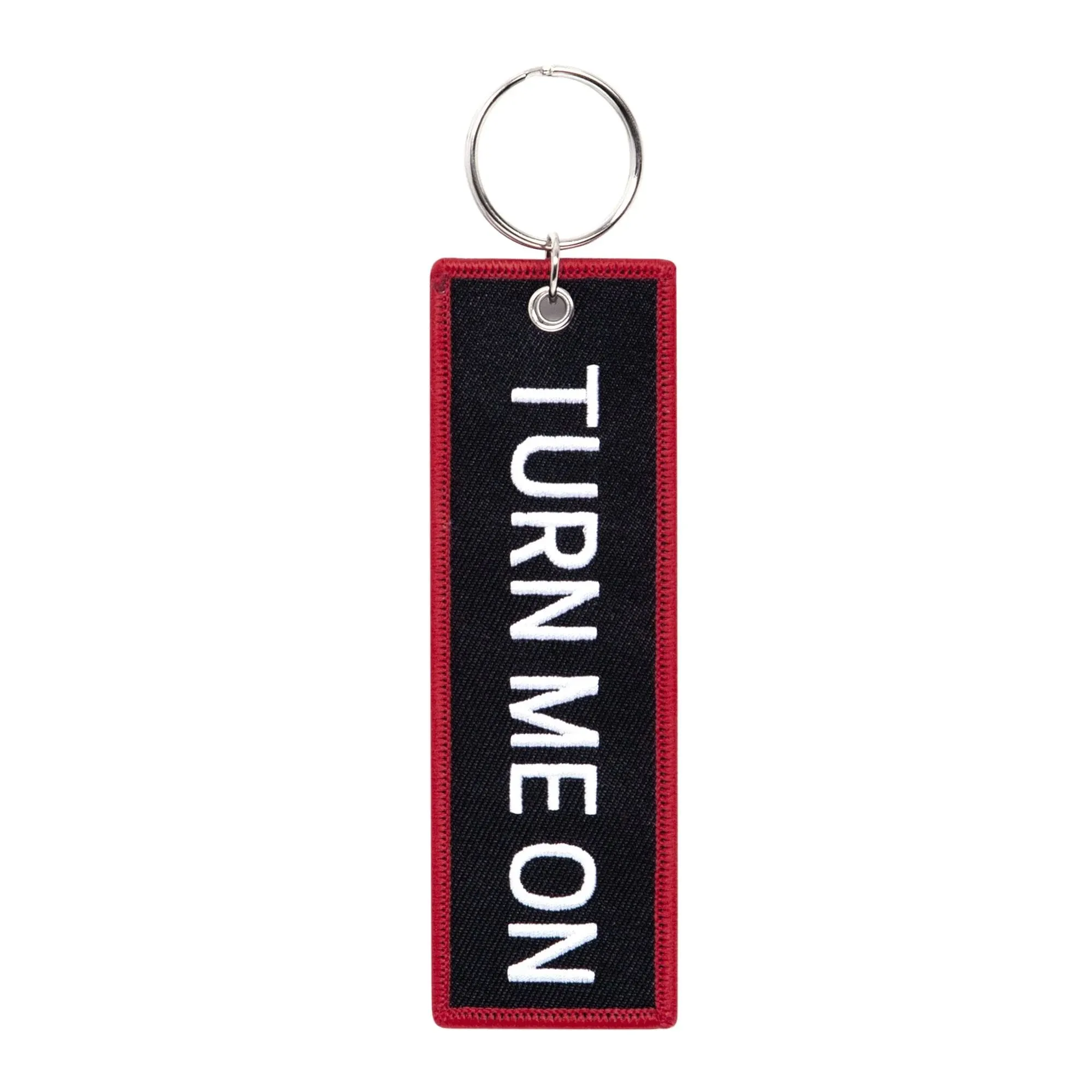 Plasticolor Turn Me on Script Embroidered Woven Key Chain