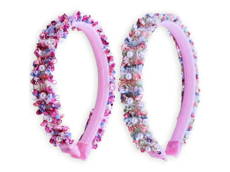 Frog Sac Girls' Rainbow Pearl Confetti Headbands