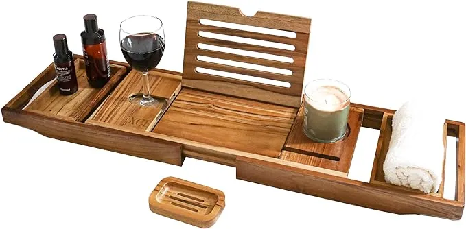 USA's Favorite Bamboo Bathtub Caddy & Tray | XCE Trend