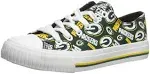 Green Bay Packers Women's Low Top Repeat Print Canvas Shoes