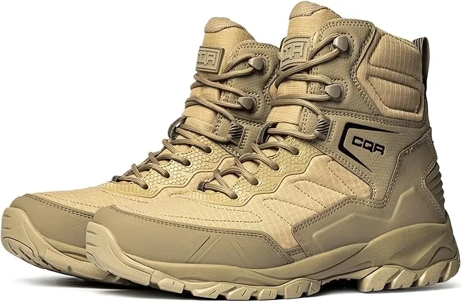 CQR Men's Military Tactical Boots, Lightweight 6" Combat Boots - Ripstop Tan, 13