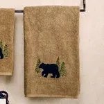 Black Forest Décor Black Bear Forest Bath Towel