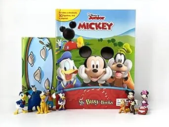 Phidal - Disney Mickey Mouse Clubhouse: Mouseka Fun! My Busy Books - 10 Figurines and a Playmat