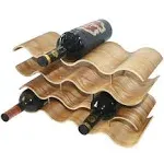 Wine Rack Wine Bottle Holder Brand 4 Tier Wooden Wave Wine Rack, Table Top Wine Storage, Perfect for Bar, Wine Cellar, Pantry, Family Cabinet (14 Bottles)