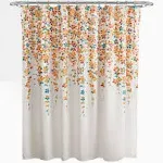 Lush Decor Weeping Flower Shower Curtain - Turquoise & Tangerine