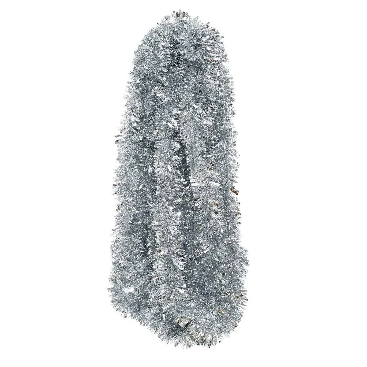 Crafare 40 Feet Silver Metallic Tinsel Garland for Christmas Tree Decorations Holiday Wedding Birthday Party Supplies