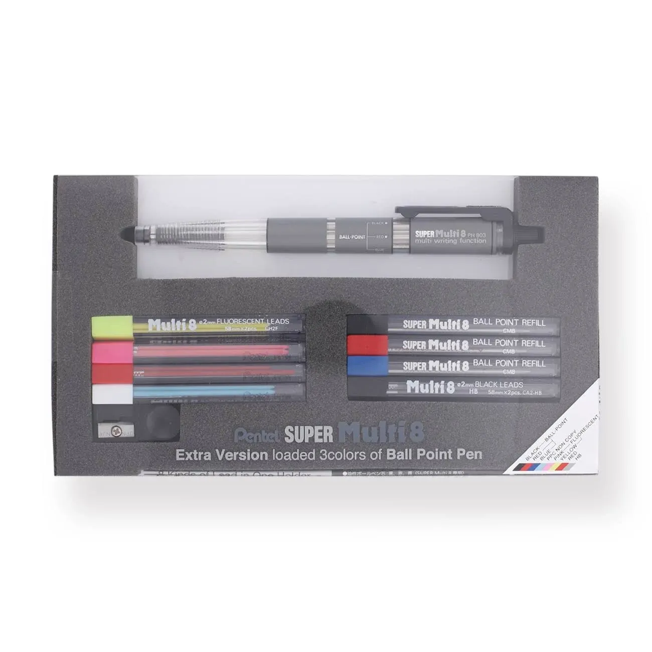 Pentel Ph803st Super Multi-8 Automatic Mechanical Pencil Set