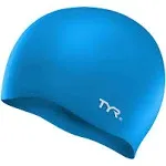 TYR Silicone Wrinkle-Free Swim Cap Blue