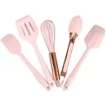 Country Kitchen Set of Five Grey and Gunmetal Silicone MINI Kitchen Utensil Set