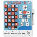 Melissa &amp; Doug Flip to Win Wooden Games Hangman Erasable Whiteboard with Marker