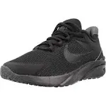 Nike Big Kids' Star Runner 4 Running Shoes in Black/Black Size 4.0