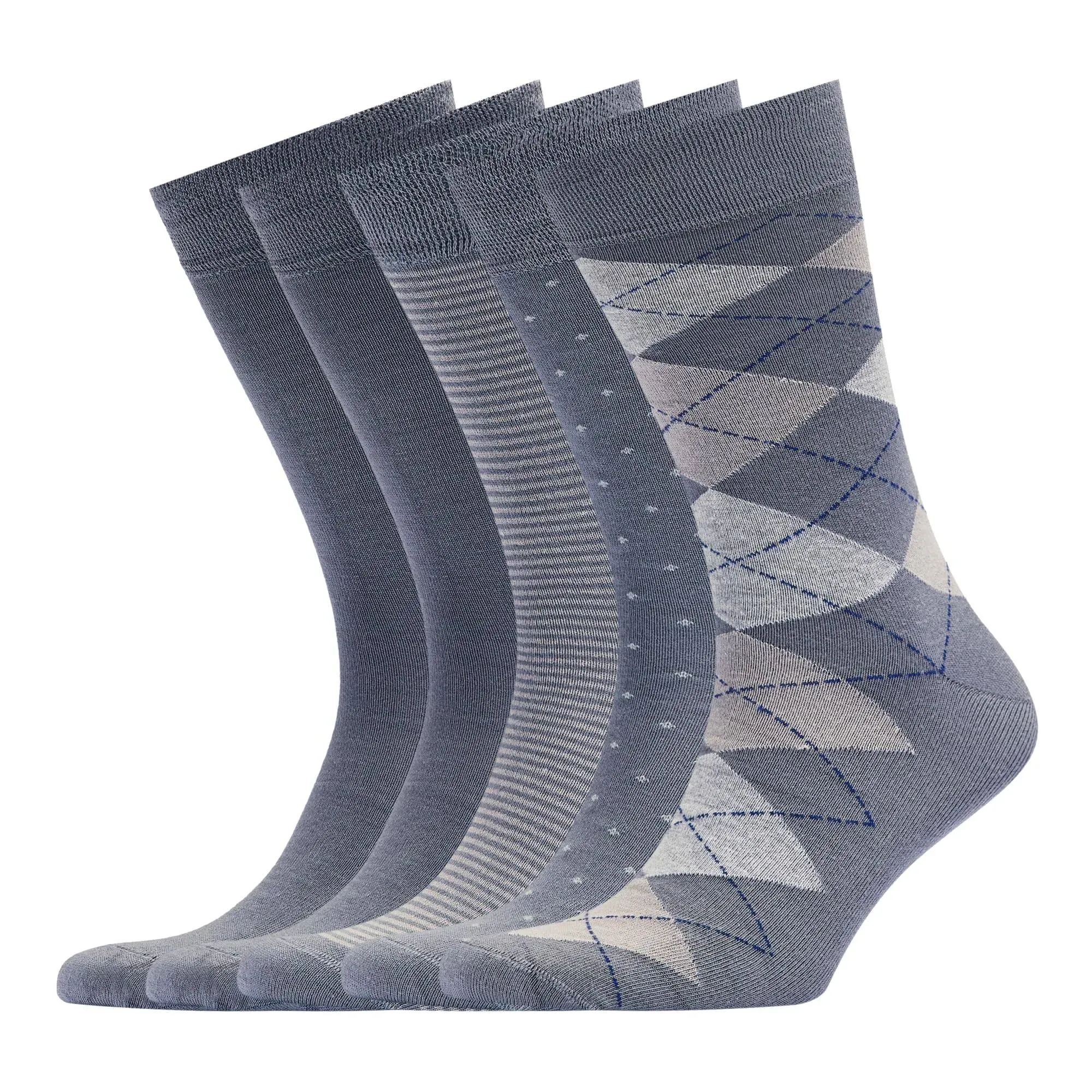 VRD SOCKS Men's Bamboo Dress Socks, 5-Pack of Assorted Patterned Mid Calf Socks for Men, Mens Crew Socks, Men Socks Size 8-13