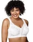 Playtex 18 Hour 4695 Front-Close Wirefree Bra with Flex Back White 48D