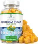 Gomitas de Rhodiola Rosea sin azúcar (1500 mg/porción) Suplemento adaptogénico de Rhodiola Rosea y bloqueador de cortisol para rendimiento, resistencia, estado de ánimo y motivación, sin OMG, 60