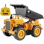 Top Race 5 Channel Fully Functional RC Dump Truck Toy My First RC Constructio...