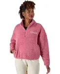 Women's Champion Quarter Zip Sherpa Pullover, Size: XS Regular, Pink