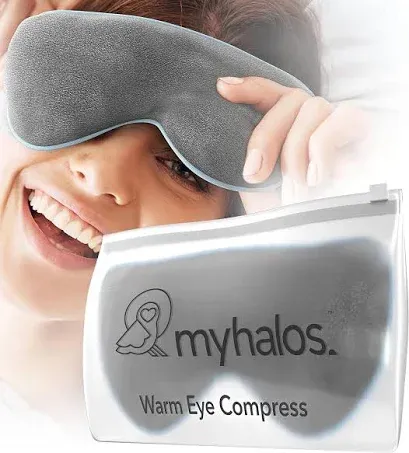 MyHalos Microwave Activated Moist Heat Eye Compress for Dry Eyes and Stye Treatment - Heated Eye Mask for Dry Eyes -Our Dry Eye Therapy Mask Relives Blepharitis & Pink Eye -Warm Compress for Eyes