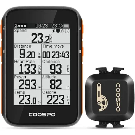 COOSPO Bike Computer Wireless GPS, Bike Speedometer with Auto Backlight, Bluetooth ANT Cycling GPS Computer, Bicycle Computer BC200 with Waterproof, Compatible with CooSporide app