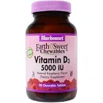 Bluebonnet Nutrition Vitamin D3 5000 IU 90 Chewable Tablets