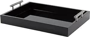 Kate and Laurel Lipton Tray, 16.5x12.25, Black and Gold