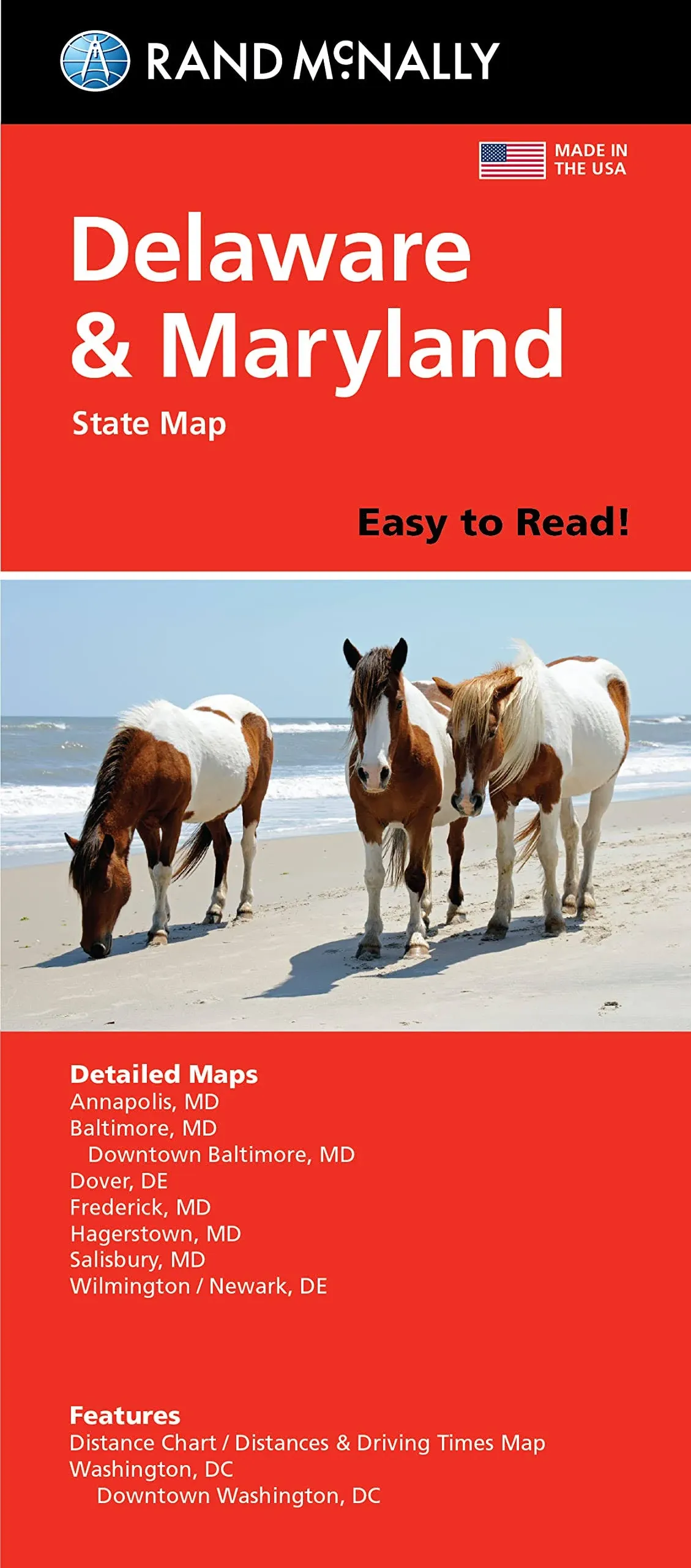 Rand McNally Easy to Read: Delaware, Maryland State Map [Book]