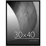 Americanflat 30x40 Poster Frame with Polished Plexiglass - Streamline Collection - Thin Border Picture Frame for Wall Display - Hanging Hardware