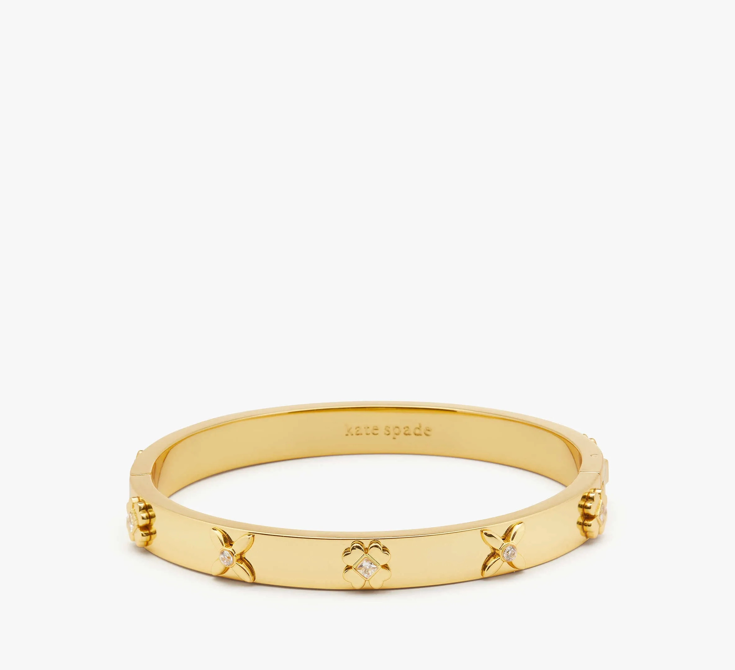 Gold-tone Heritage Bloom Bangle Bracelet In Gold.