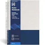 Tru Red Wirebound Hardcover Notebook | 1 Subject | Narrow Rule | Gray/Blue Cover | 9.5 x 6.5 | 80 Sheets