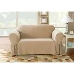 Sure Fit Solid Duck Cloth Loveseat Slipcover, Beig/Khaki