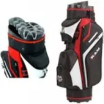 Ram Golf Premium Cart Bag with 14 Way Molded Organizer Divider Top Black Red