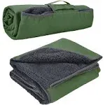 Tirrinia Waterproof Outdoor Blanket with Sherpa lining, Windproof Triple Layers Warm Comfy Foldable for Camping Stadium, Sports,