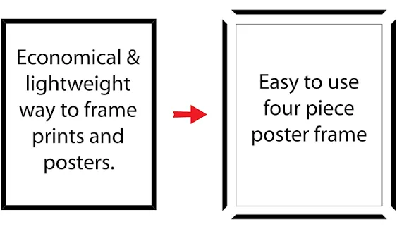 MCS Original Poster Frame, Black, 24 x 36 Inch, Set of 2