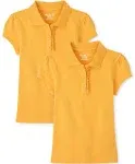 The Children's Place Girls Short Sleeve Ruffle Pique Polo Multipack