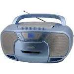 Jensen CD-590 Bluetooth Portable Am/fm Radio, Cassette & CD Player - Blue